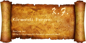 Körmendi Ferenc névjegykártya